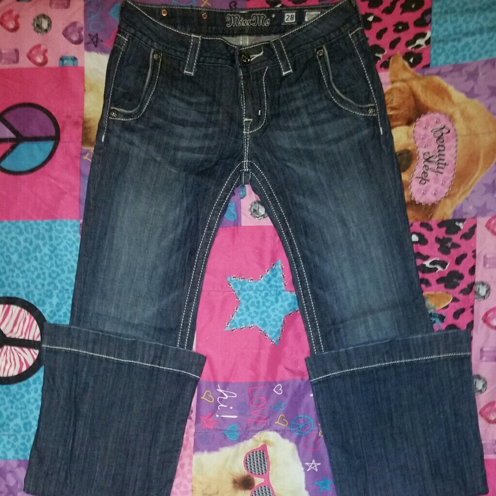 PREOWNED~MISS ME JEANS  SIZE 28 WIDE LEG